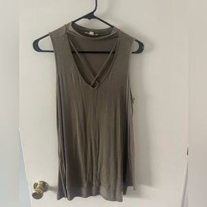 Ultra Flirt cross neck v-neck tank top